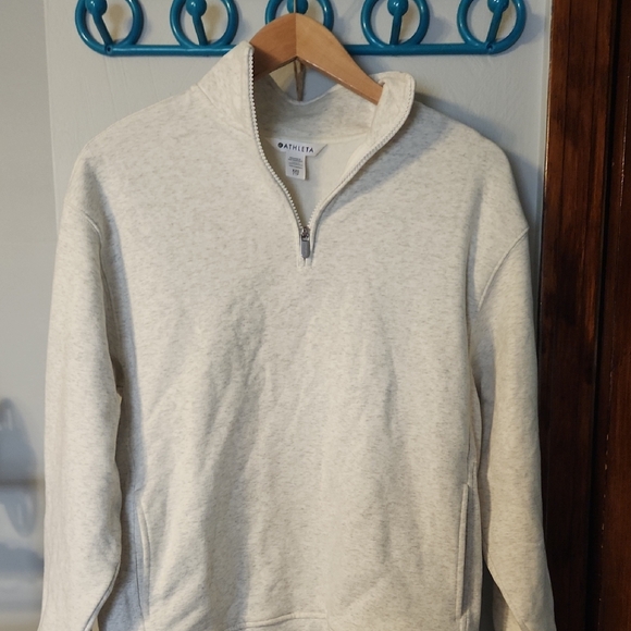 Athleta Sweaters - Athleta Zip-Up Sweater - Light Gray